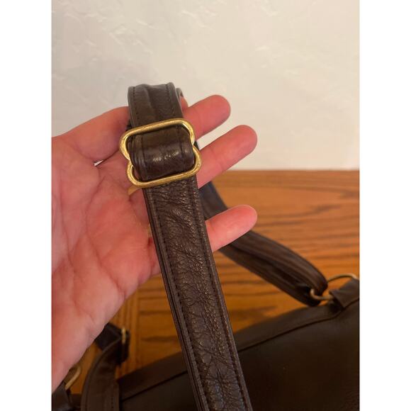 Vintage Victoria Leather Co. Brown leather backpack.